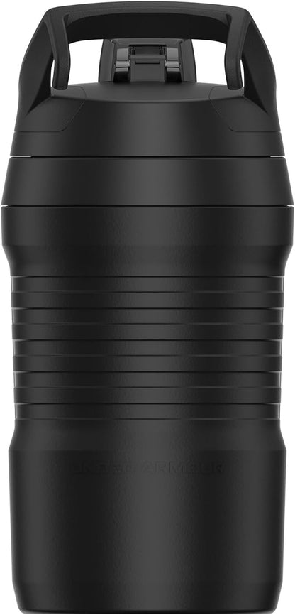 Under Armour 32 oz Insulated Water Bottles - Sports Water Jug with Fence Hook, Leak Resistant for Baseball, Football & More, 32 oz Insulated, Black/Black