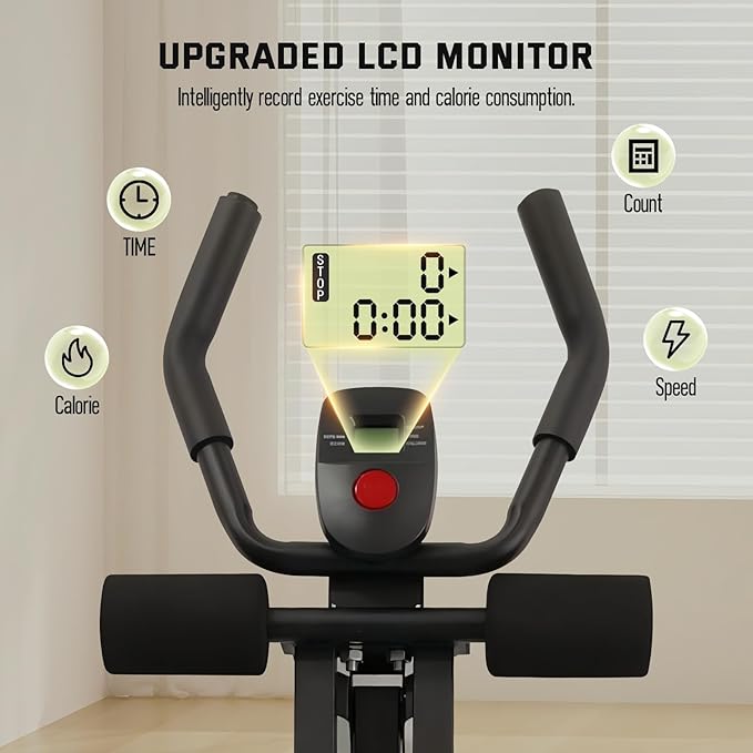 Ab Workout Equipment, Adjustable Ab Machine Full Body Workout for Home Gym, Strength Training Exercise Equipment for Body Shaping Foldable Waist Trainer Suitable for Beginner Max 440LBS