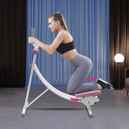 Foldable Ab Machine, Abdominal Exercise Equipment for Home Gym with 180° Rotation & 150kg Capacity - Core Trainer with LED Display for Women Men Teens