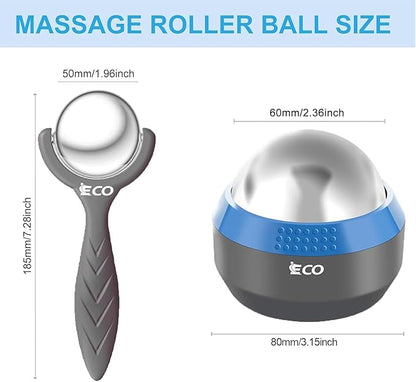iECO Cold Massage Roller Ball - Ice Roller Ball for Muscles Deep Tissue, Cold & Heat Therapy, Plantar Fasciitis Roller