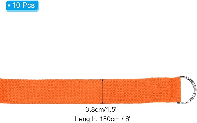 PATIKIL Yoga Strap for Stretching, Cotton Yoga Belt with Adjustable Metal D-Ring Buckle Stretch Band for Fitness Pilates