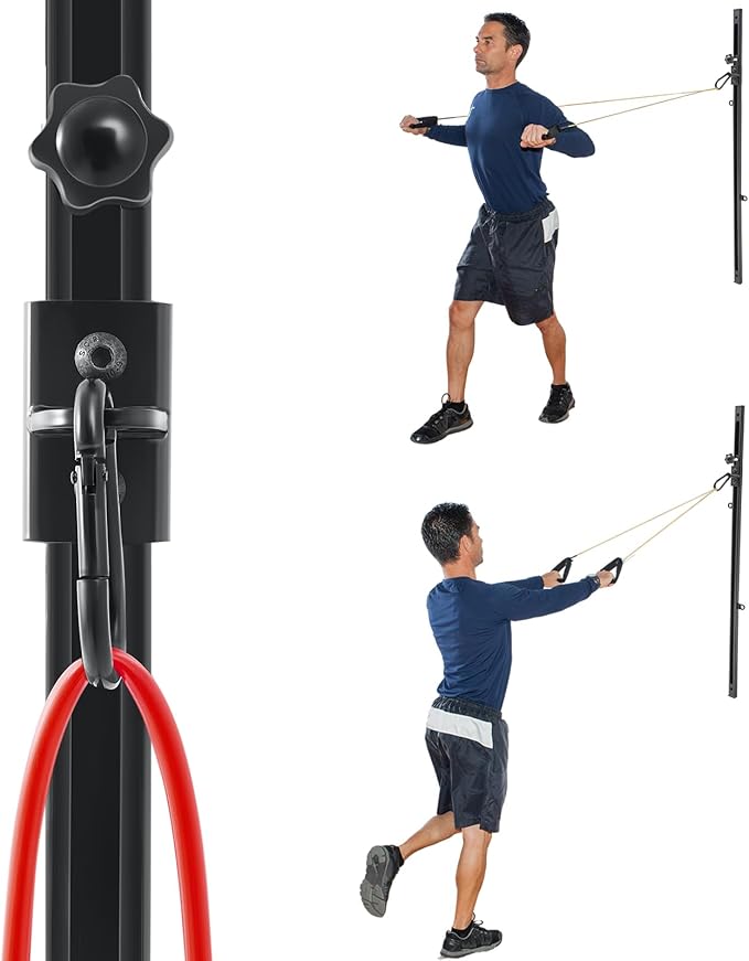 Resistance Bands Wall Mount System Adjustable Wall Anchor 35.5in Metal Gym Station for Exercises Home Fitness Workout Athletic Training,Resistance Bands Not Included