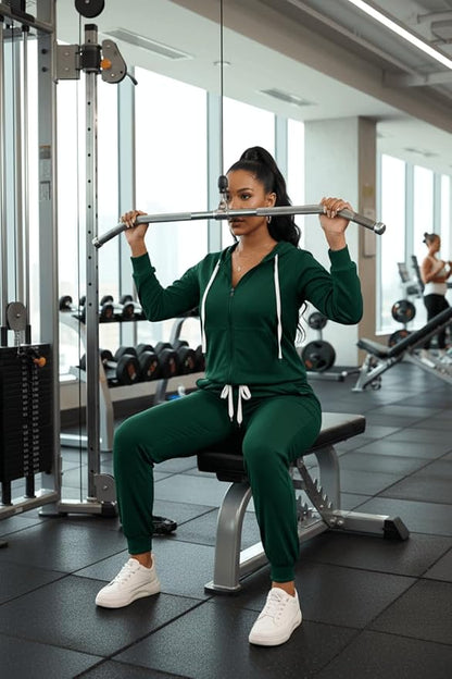 CLOCOR Track Suits for Women Set - Casual 2 Piece Outfits Sweatsuit Pocket Hoodies Long Sleeve with Patchwork Pants Set