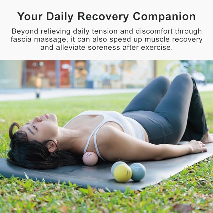 Therapy Massage Balls (2-Pack), High-Density Fascia Balls for Targeted Muscle Relaxation & Daily Recovery - 50D & 65D Hardness Options (Soothing Pink + Dawn Yellow (50D+50D))