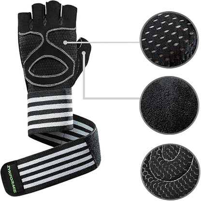 Workout Gloves for Men and Women, Breathable Lightweight Weight Lifting Gloves with Wrist Wrap Support, Excellent Grip Full Palm Protection for Weightlifting Fitness Training Climbing Gym