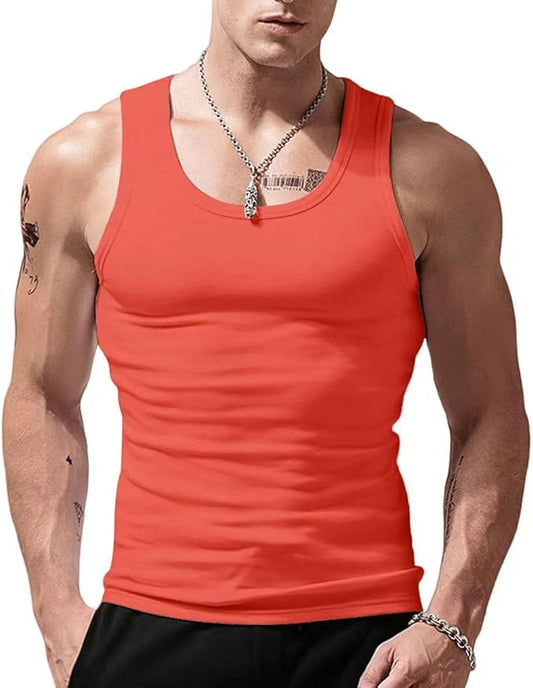 Men's Stringer Tank Tops Cotton Vest Sleeveless Gym Workout Bodybuilding Fitness Muscle T Shirts