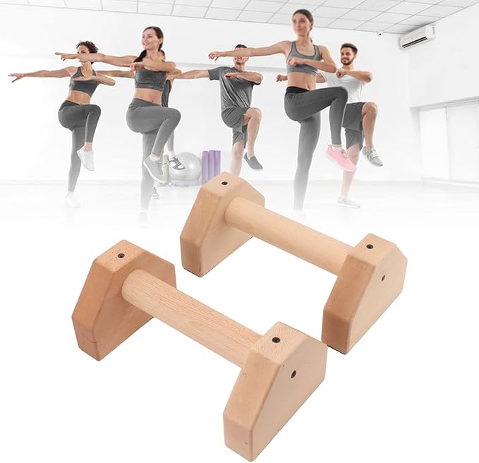 Wooden Pushup Handles, Push Up Bar Calisthenics Equipment, Anti Slip Pushup Bar Handstand Parallettes Bars, Solid Wood Parallettes Bars for Floor Use,for Men and Women Home Workout(31*18*17 cm)