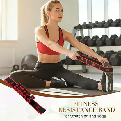 Numbered Resistance Band for Seniors,Fitness Resistance Band for Stretching and Yoga,8 Section Number Elastic Stretch Strap,with Hand Grippers,for Glutes Legs Training,for Women Men