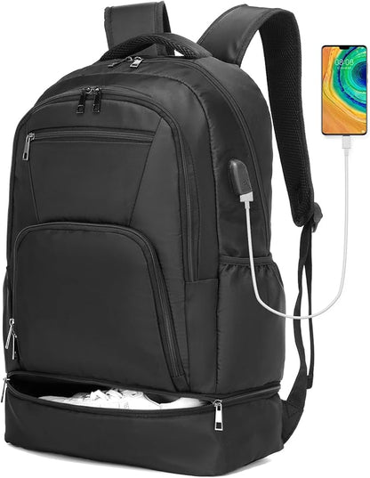 seyfocnia Gym Backpack for Men,Large Gym Bag with Shoe Compartment Lightweight Travel Workout Sports Backpack Water Resistant Carry on Backpack