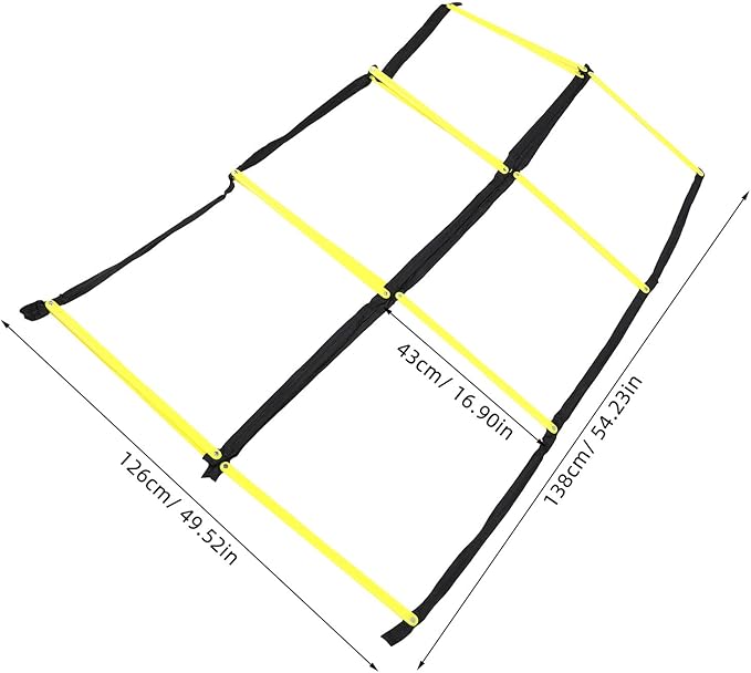 Milisten Agility Ladder Football Speed Ladder for Footwork with Foldable Soft Material Yellow Suitable for Soccer and Athletic Workout