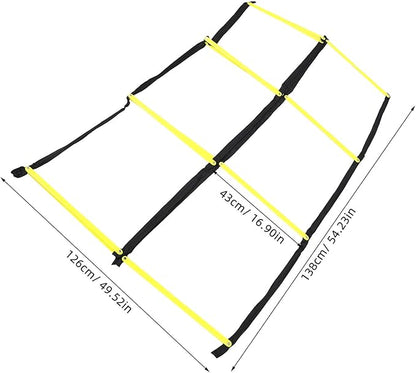 Milisten Agility Ladder Football Speed Ladder for Footwork with Foldable Soft Material Yellow Suitable for Soccer and Athletic Workout