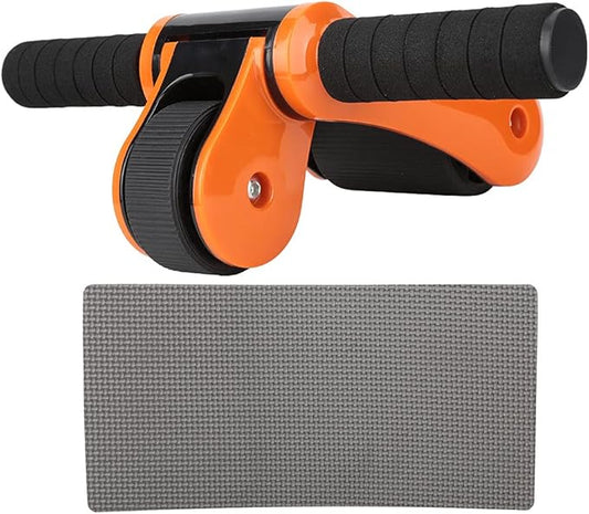 2 Wheels Ab Roller Wheel, Abdominal Muscle Exerciser, Dual - Wheel Core Trainer with Knee Pad for Home Gym, Stable Aluminum Alloy Frame, Foldable Design for Full - Body