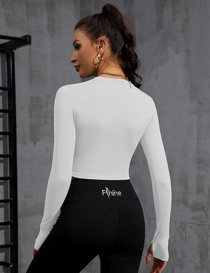 Loovoo Women Workout Shirts 1/2/3 Pack Athletic Compression Tee Dry Fit Yoga Gym Basic Tops