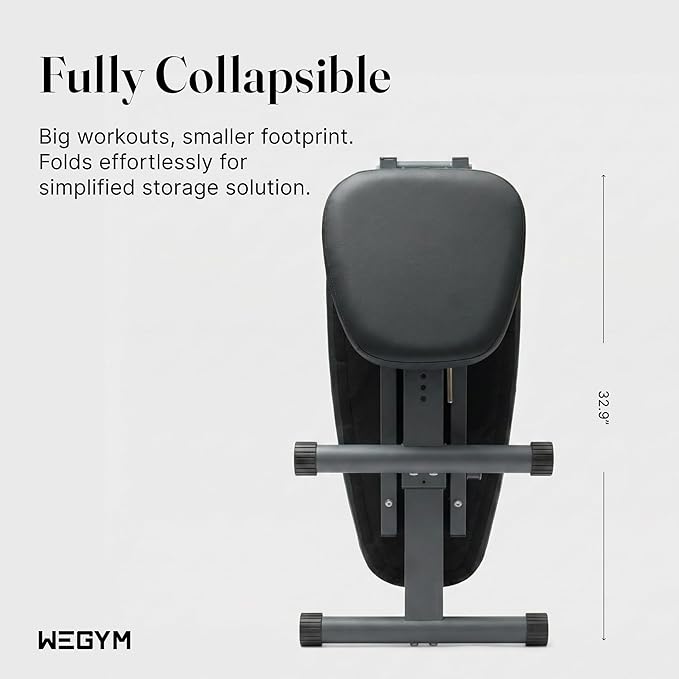 WeGym Fitness Bench, Adjustable, Collapsible, Comfortable, and Luxurious Home Gym Bench for Strength Training