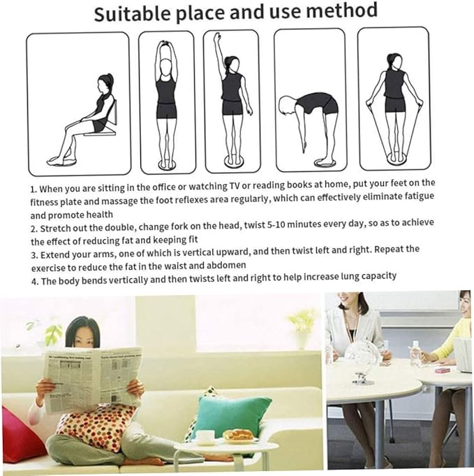 Twist Board for Exercise 9.6 Inch Large Non-slip Safety Wobble Board Waist Twisting Disc Ab Workout Equipment for Women Men Slimming and Strengthening Abdominal & Stomach Exercise Equipment At Home