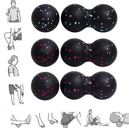 Peanut Massage Ball - After Exercise Fascia Ball Set Training Deep Tissue Massage Ball Kit Lacrosse Ball Muscle Roller for Acupressure Plantar Fasciitis Reflexology Massage