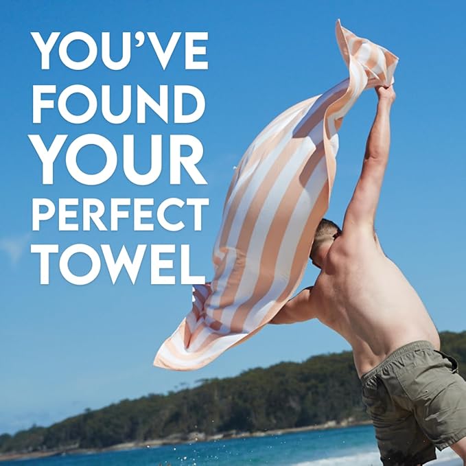 Dock & Bay Beach Towel - Quick Dry, Sand Free - Compact, Lightweight - 100% Recycled - Includes Bag - Cabana - Set of 6 - Large (160x90cm, 63x35)