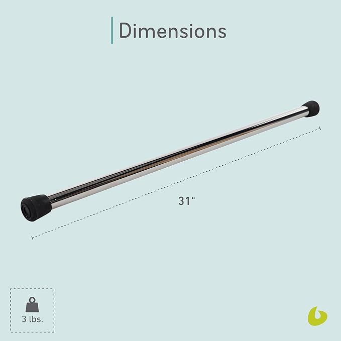Balanced Body Weighted Metal Pole, Weighted Bar for Home or Studio Workouts, Exercise Equipment for Home Fitness or Gym Use