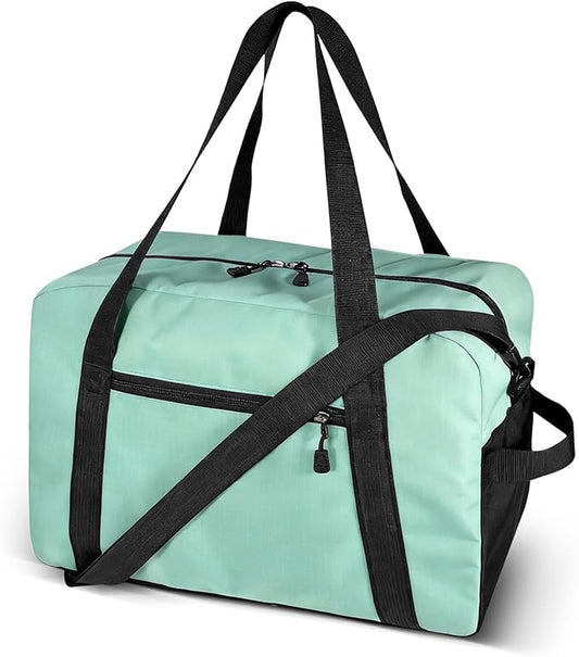 14 inch Small Gym Bag for Women & Men- Mini Duffel Bag Lightweight Carry On Bag Sports Bag for Travel,Sport,Workout-Sky Blue