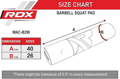 RDX Barbell Squat Pad - Neck & Shoulder Protective Foam - Great for Squats, Lunges, Hip Thrusts, Weight lifting - Fits Standard Bar