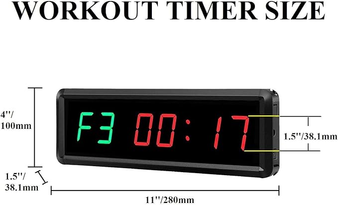 LED Interval Timer Count Down/Up Clock Stopwatch with Remote for Home Gym Fitness