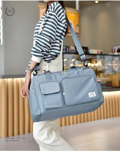 New Sports Tote Gym Travel Luggage Shopping Delivery Weekend Camping Overnight Bag(ice blue)