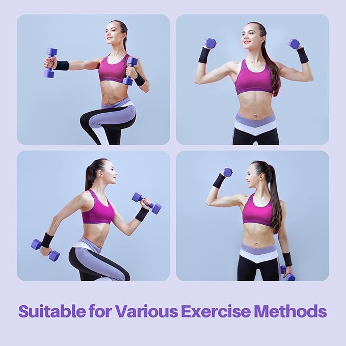 Zempox Adjustable Dumbbell Set of 2, 4 in 1 Free Weights Dumbbells Set for Women, Hand Weights for Women at Home, Each 2lb 3lb 4lb 5lb with TPU Soft Rubber Handle for Home Gym Exercise Training