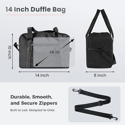 14 inch Small Gym Bag for Women & Men- Mini Duffel Bag Lightweight Carry On Bag Sports Bag for Travel,Sport,Workout-Green
