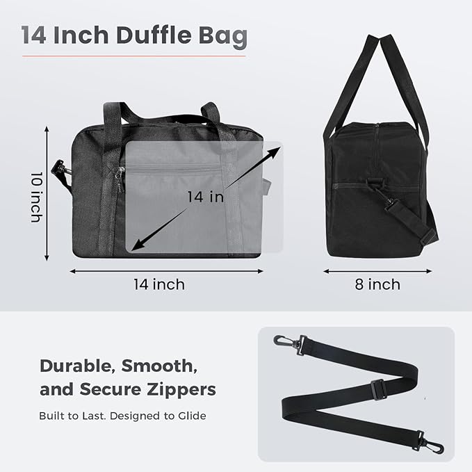 14 inch Small Gym Bag for Women & Men- Mini Duffel Bag Lightweight Carry On Bag Sports Bag for Travel,Sport,Workout-Red