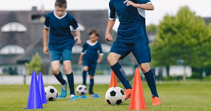 12/24/50pcs Soccer Cones, 7" Soccer Cones, Plastic Traffic Cones, Training Cones for Basketball Football Skating Drills Practice