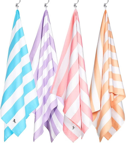 Dock & Bay Beach Towel - Quick Dry, Sand Free - Compact, Lightweight - 100% Recycled - Includes Bag - Cabana Light - Lombok Lilac - Extra Large (200x90cm, 78x35)