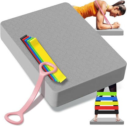 Thickened balance pad,Figure 8 Fitness Exercise Band,Loop Resistance Bands Fitness Yoga Set for Men and Women in home,Anti Slip Foam Yoga Kneeling cushion