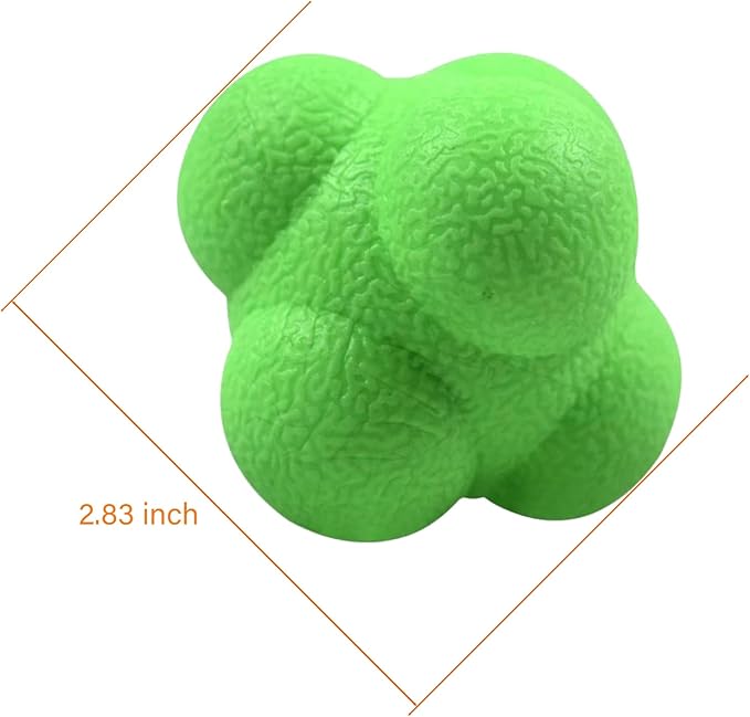 AIRLAXER Reaction Ball,Reflex Ball for Hand Eye Coordination Training,2.83 inch,Pack of 3-Grey,Yellow,Green.