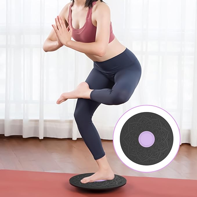 Wobble Board Adult,Standing Balance With Massage Points, 360 Degree Rotation, Workout Core Trainer For Home Gym Yoga Training