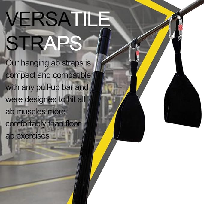 DASKING Hanging Ab Straps with Quick Locks - 1 Pair Gym Sling Straps for Pull Up Bar, Core & Abdominal Workouts