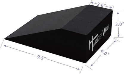 HarderWill Yoga Foam Wedge Blocks (Pair), Calf Raise Block, Calf Stretcher, Yoga Wrist Support, Balance, Pushup, Fitness, Pilates, Heel Stretcher, Squat Wedge with Gym Bag