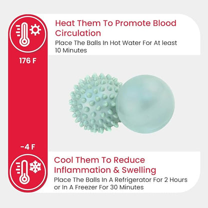 Ever Ready First Aid Temperature Sensitive Massage Ball Set, Trigger Point Therapy for Sore Muscle Relief, Plantar Fasciitis, Tendonitis & Joint Pain