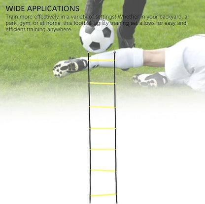 Agility Ladder, Speed Training Equipment and Training Set with Soccer Cones, Running Umbrella and Speed Ladder for Football Basketball Soccer Fitness Kids Youth Adults