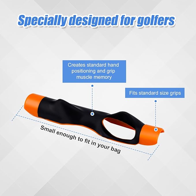 Golf Club Grip Trainer, Right Hand Lightweight Swing Trainer Golf Training Aid with Anti-Slip Wrist Support Accessories for Correct Hand Position & Grasp