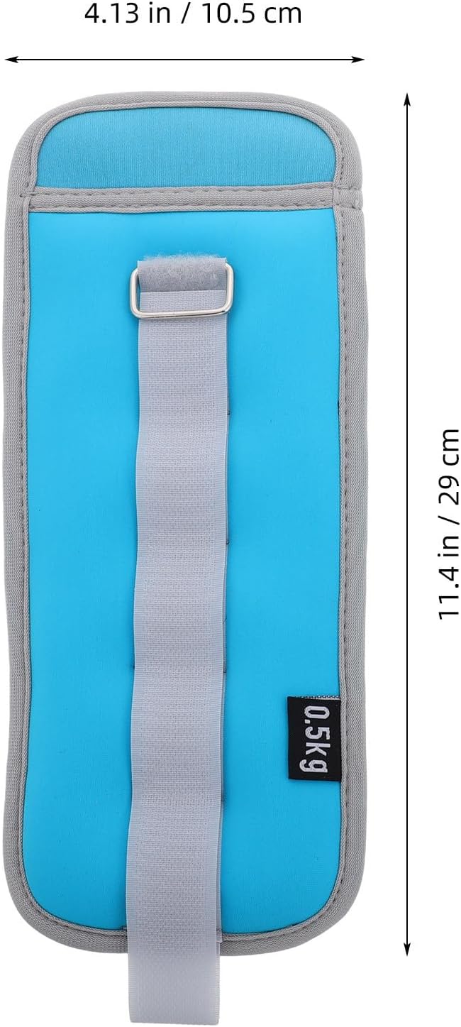 Ankle and Wrist Weight Bags 1kg Set (0.5kg X 2) Sky Blue Adjustable Fitness Sandbags for Running Strength Training and Gym Workouts