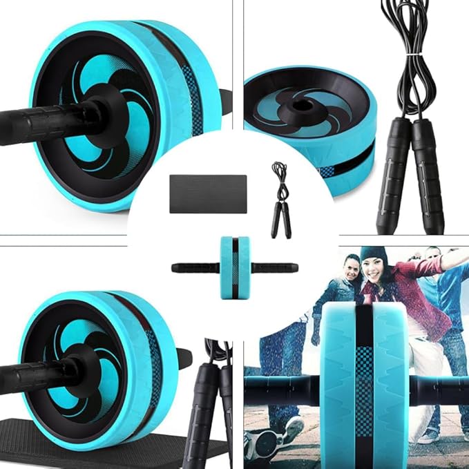 Milisten Silent Ab Roller Wheel with Knee Pad Fitness Equipment for Core Strength Adjustable Abdominal Exercise Tool for Home Workouts Suitable for Beginners and Advanced Users