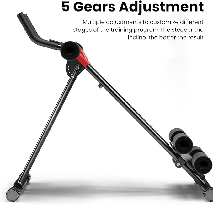 Ab Workout Bench, Adjustable Ab Crunch Machine for Home Gym - Multi-Functional Foldable Sit Up Bench with Preacher Curl Pad & Resistance Bands, Heavy-Duty Exercise Equipment for Arm/Back