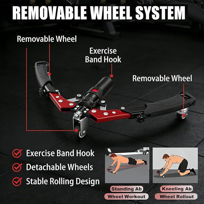 Twister Arm Trainer,with Adjustable Hydraulic Resistance 22-440LBS,3-in-1 Chest Expander Arm Exerciser with Ab Roller Wheel,Home Gym Equipment for Chest,Arms,Shoulders & Abdominal Workout,Black