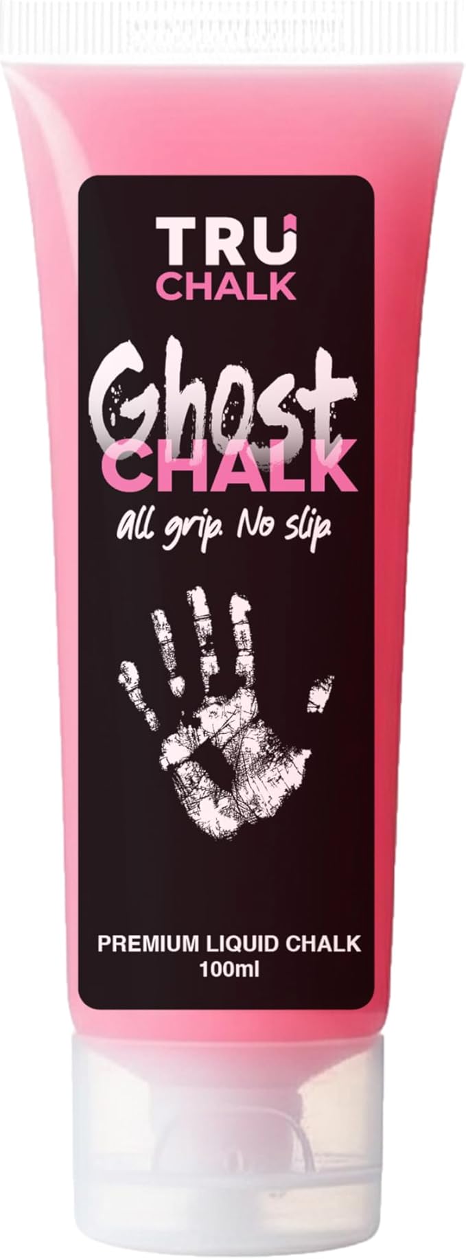 GhostChalk Pink Edition by TruChalk 100ml Bottle All Grip No Slip Clear Liquid Chalk for Obstacles, Gymnastics, Rock Climbing, and Weightlifting. Sweat Resistant and Long-Lasting Grip Strength.