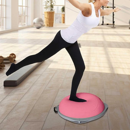 workout equipment for home，boso balancing ball，half ball balance trainer，core training equipment， 31.5inch Yoga Exercise Ball for Home Gym Core Training Anti-Skid Surface (Pink Heart-31.5'')
