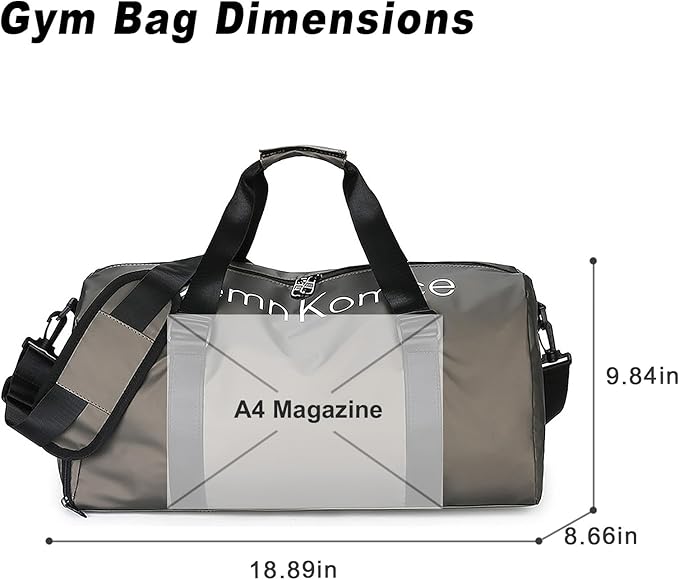 Gym Bag for Men Women Waterproof Duffle Bag with Shoes Compartment and Wet Pocket Multipurpose Sports Weekender Bags for Travel, Sports, Fitness and Workout,Green