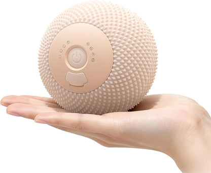 Heating Vibrating Massage Ball with 7 Modes & Memory Function for Myofascial Release, Deep Tissue and Trigger Point Muscle Therapy - Targets Back, Hip, Leg, Neck & Foot (Beige)