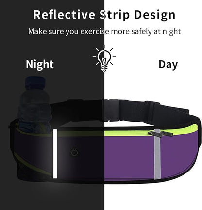 Fanny Packs, Running Belt Pack, Waist Pack Bag for Men and Women, Lightweight Runners Water Bottle Belt Bag, Phone Holder Money Belt for Traveling Hiking Cycling Walking