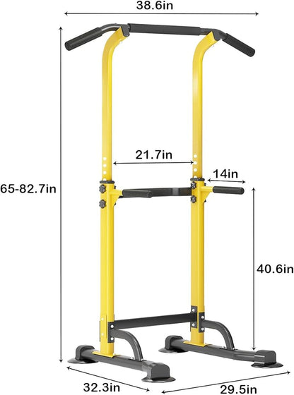 SogesHome Power Tower Pull Up Bar and Dip Station, Height Adjustable Dip Stand Exercise Machine for Home Gym, Multi-Functional Free Standing Strength Training Fitness Workout Station