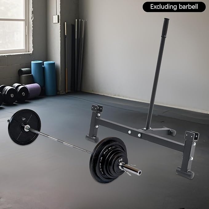 Deadlift Barbell Jack Stand, Heavy Duty Carbon Steel Bilateral Barbell Changer for Easy Changing Plates, Anti-slip Handle Deadlift Stand for Home Gym Exercises, Black